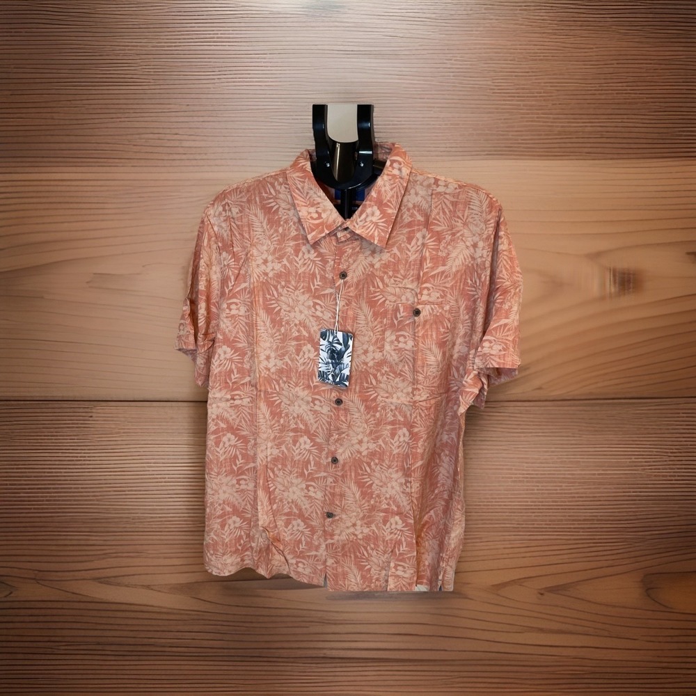 Havana Jim Coral Button Down Men's Size M Golf Vacation campshirt hawaiian  NWT